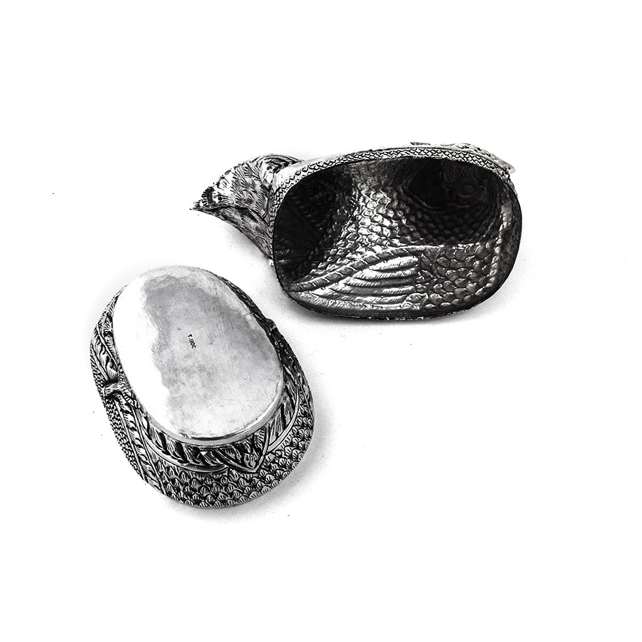 Figural Chicken Rooster Box 900 Silver