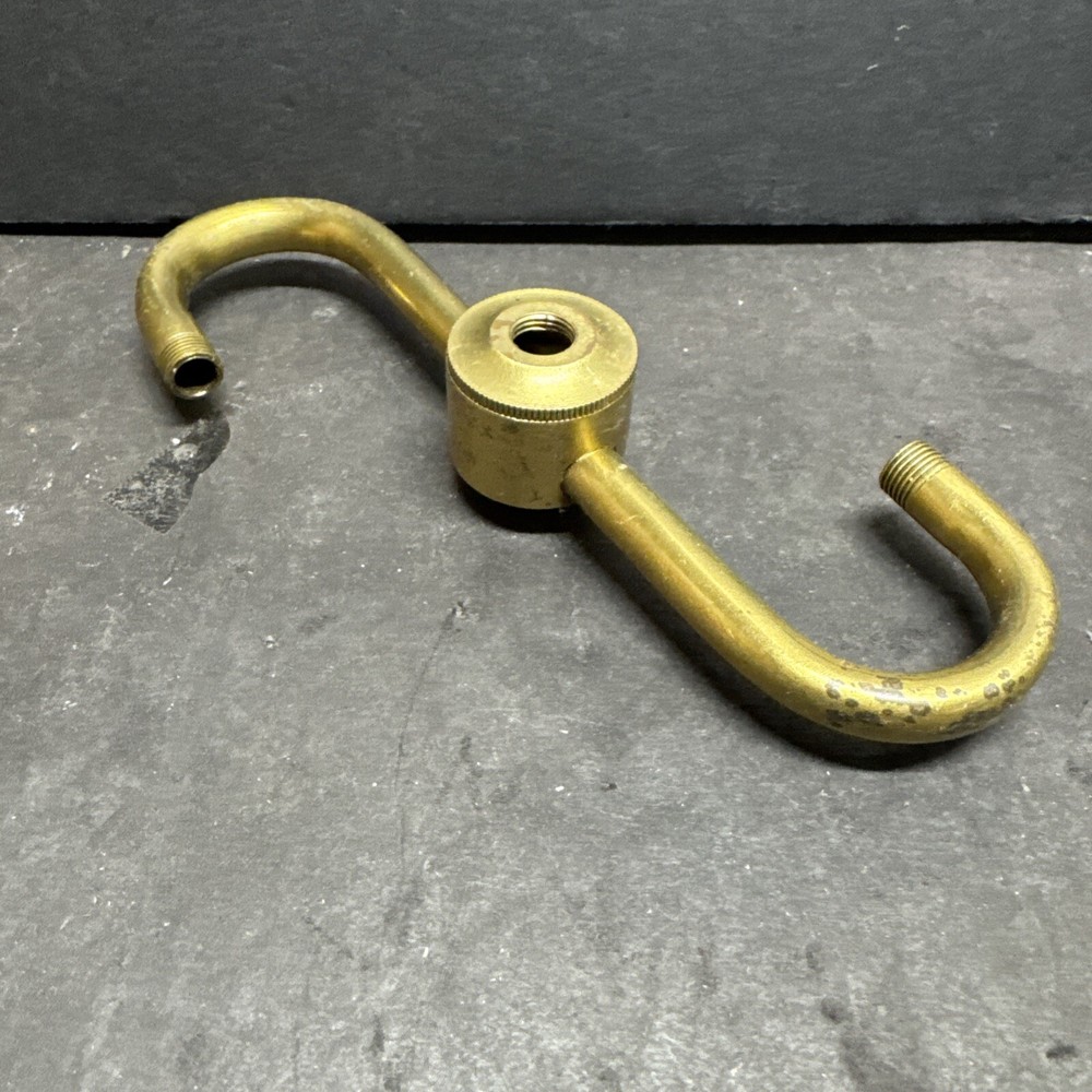 SOLID BRASS UNFINISHED TWO LIGHT S SHAPED CLUSTERS WITH 1/8-27 IPS ALL AROUND