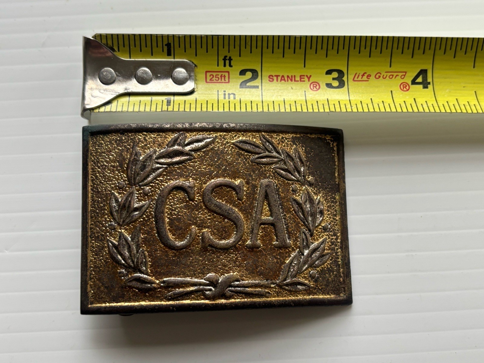 VINTAGE CIVIL WAR CONFEDERATE STAMPED CSA BELT BUCKLE EARLY REPRODUCTION