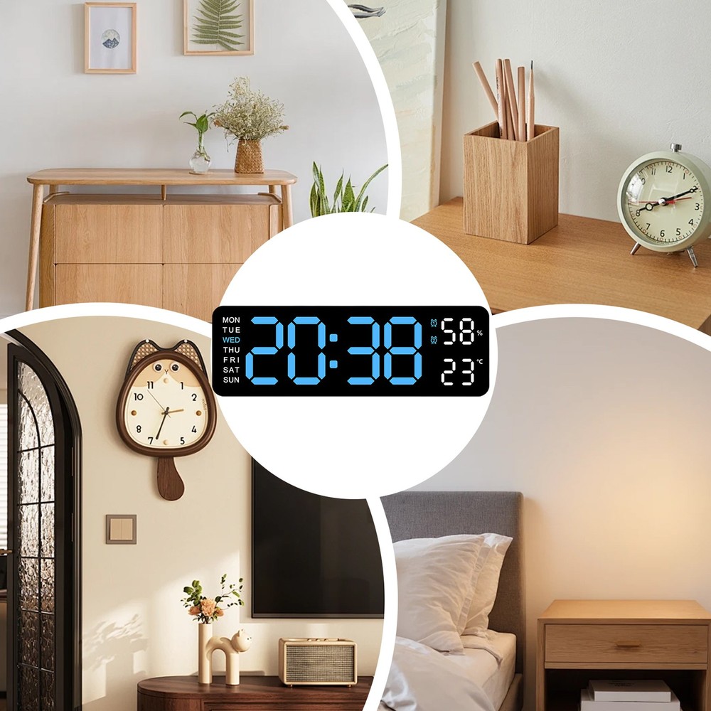 Large Digital Wall Clock Electronic Rectangular LED Display Wall Clock amazing