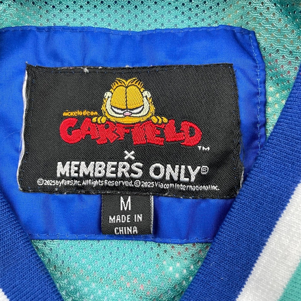 Garfield x Members Only Men's Snap Button Satin Jacket • Medium