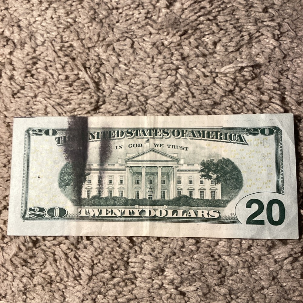 20 Dollar Bill Error, 20$ Ink Error 2017 PB06477883