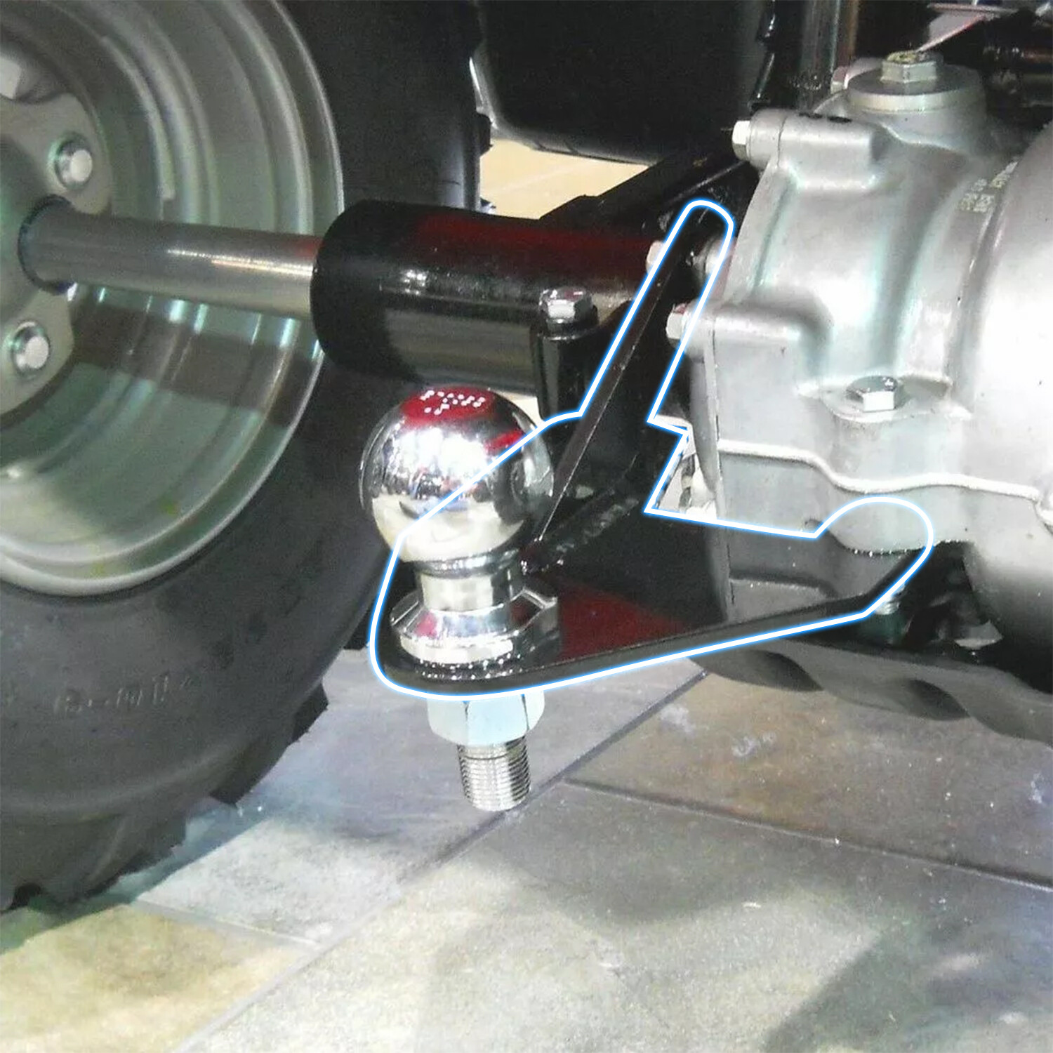 For Honda 250 Recon TRX ATV Ball Hitch 97-18 Powder Coated Finish With Hardware