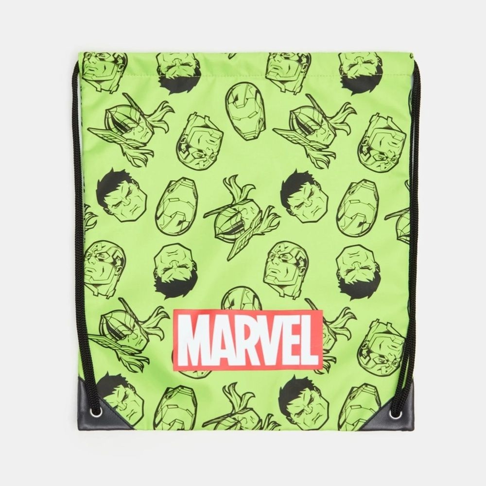 NWT Marvel Avengers Boys Drawstring Hulk Backpack Green