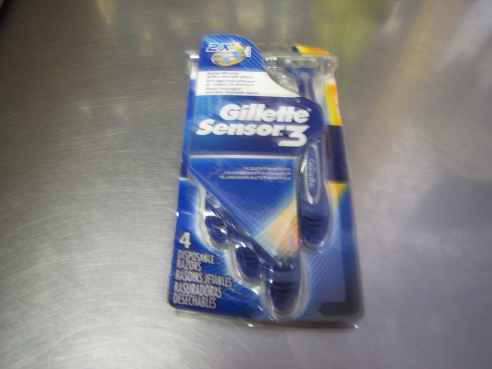 NEW MENS GILLETTE SENSOR 3 DISPOSABLE RAZORS 4 CT VARIOUS PACKAGING