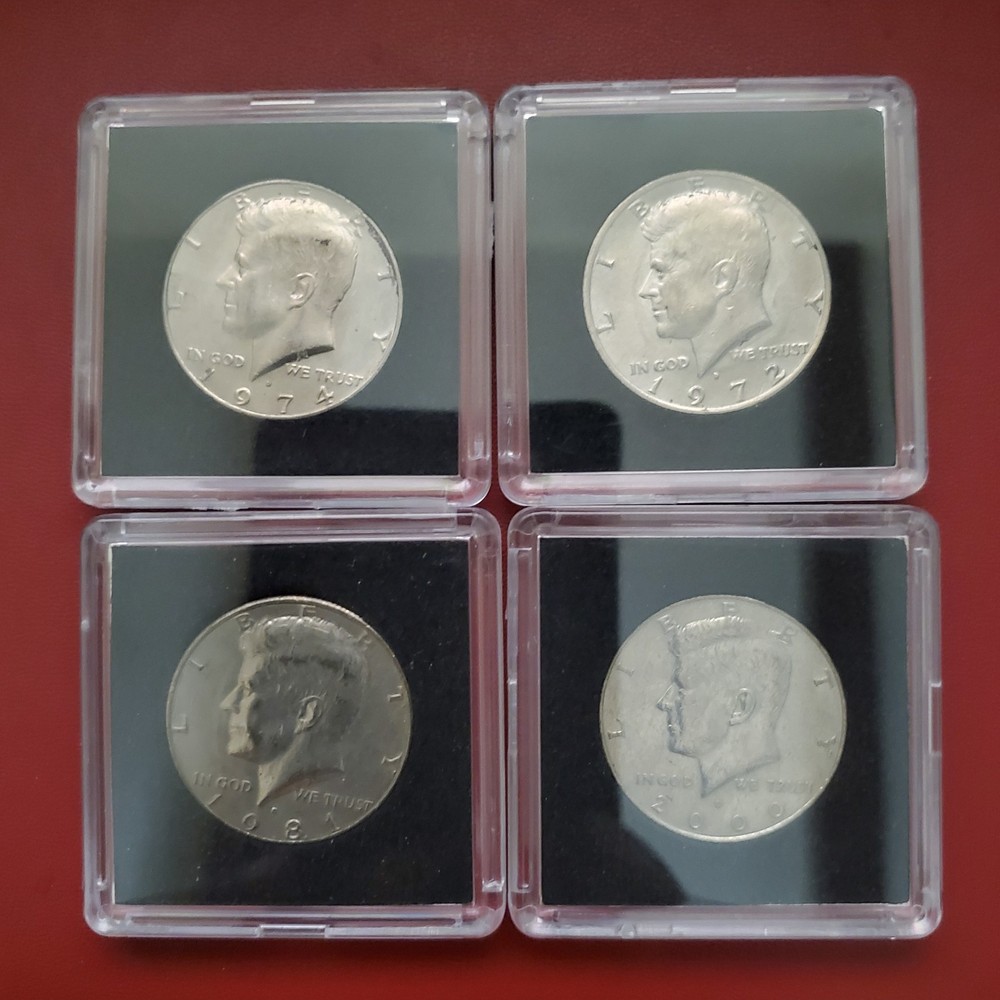 Lot Of 4 Kennedy Half Dollar Coins ( RANDOM YEARS selection ) Random pulls