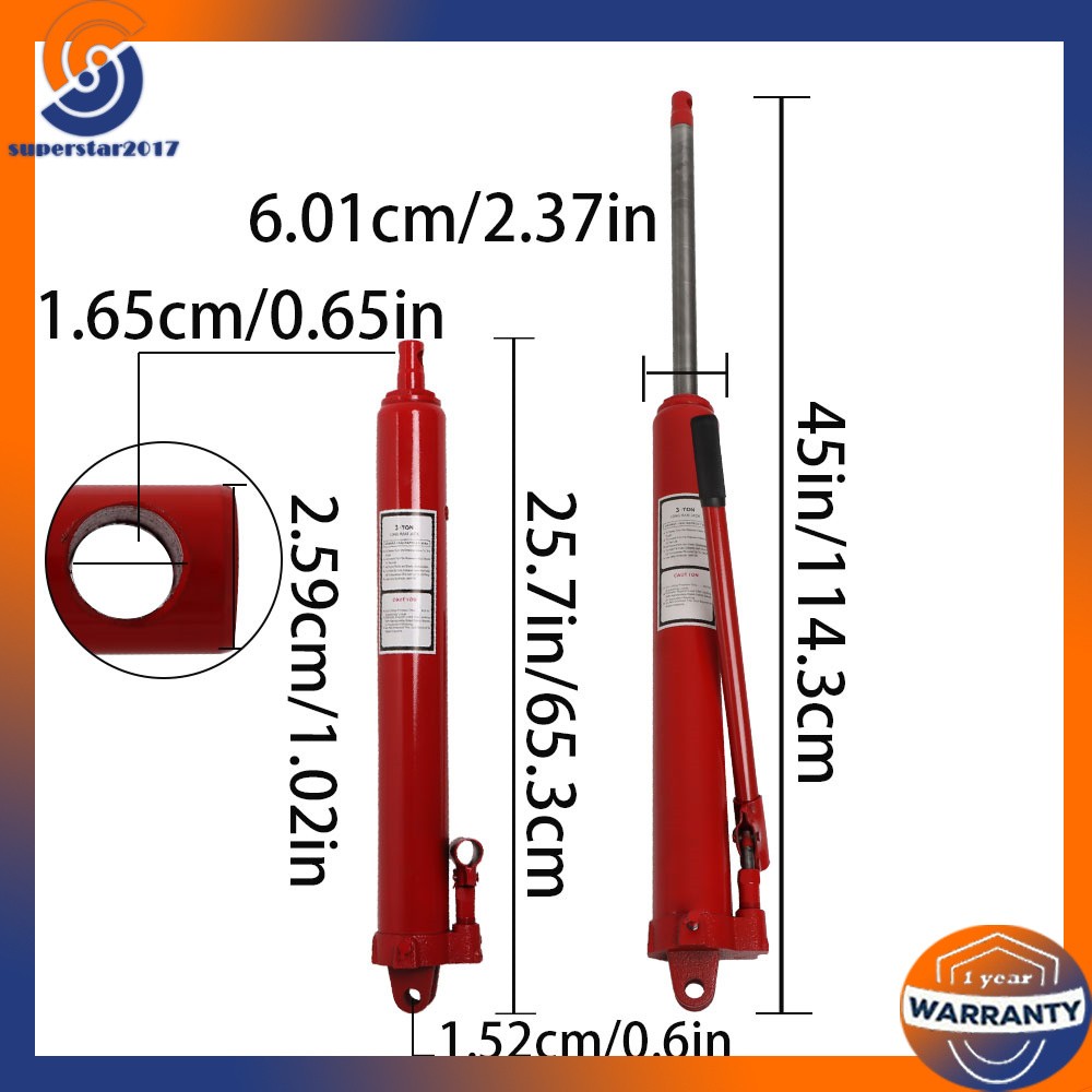 3 Ton Long Manual Hydraulic Jack Single Pump Engine Lift Cherry Picker
