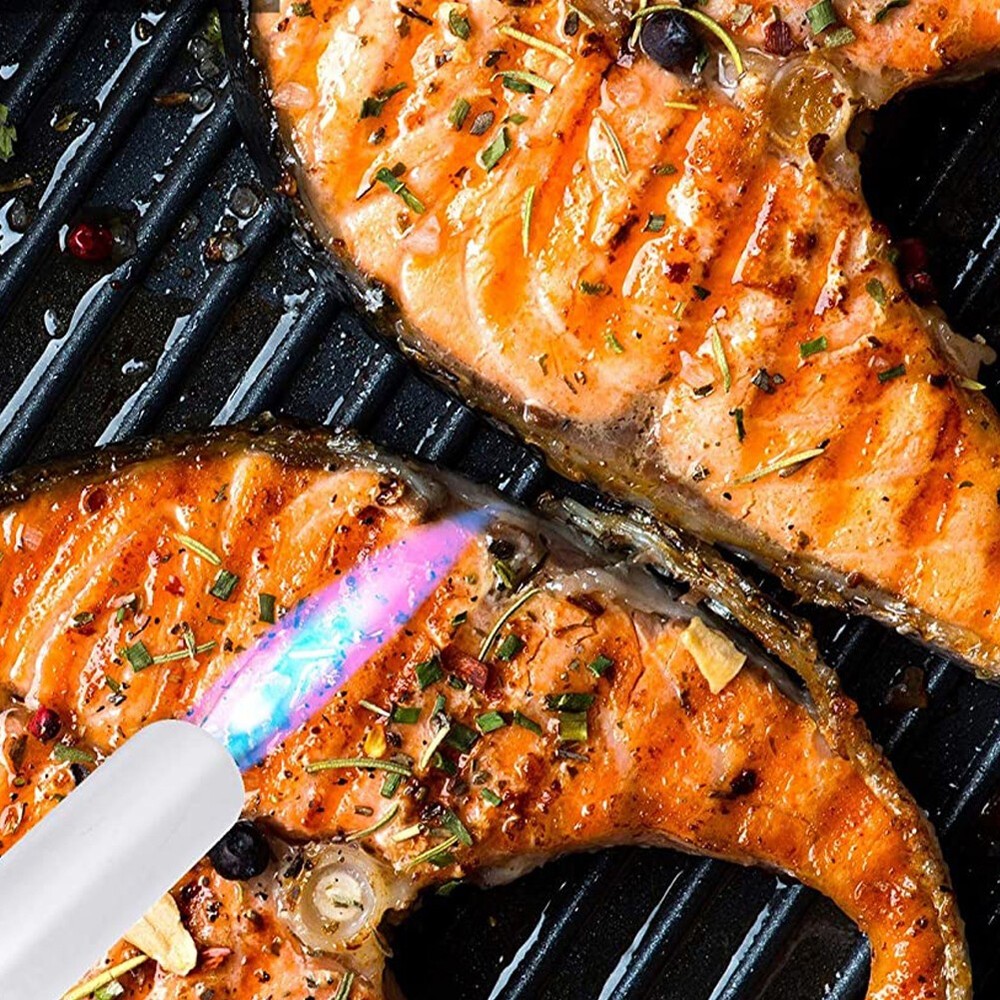 2PCS Kitchen Gas Torch Blow Torch w/Adjustable Flame Ignition Lighter Refillable