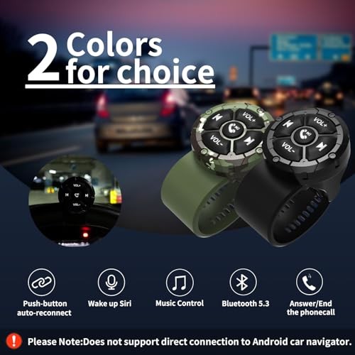 Bluetooth Media Button Remote,Waterproof Wireless Music Controller for Black