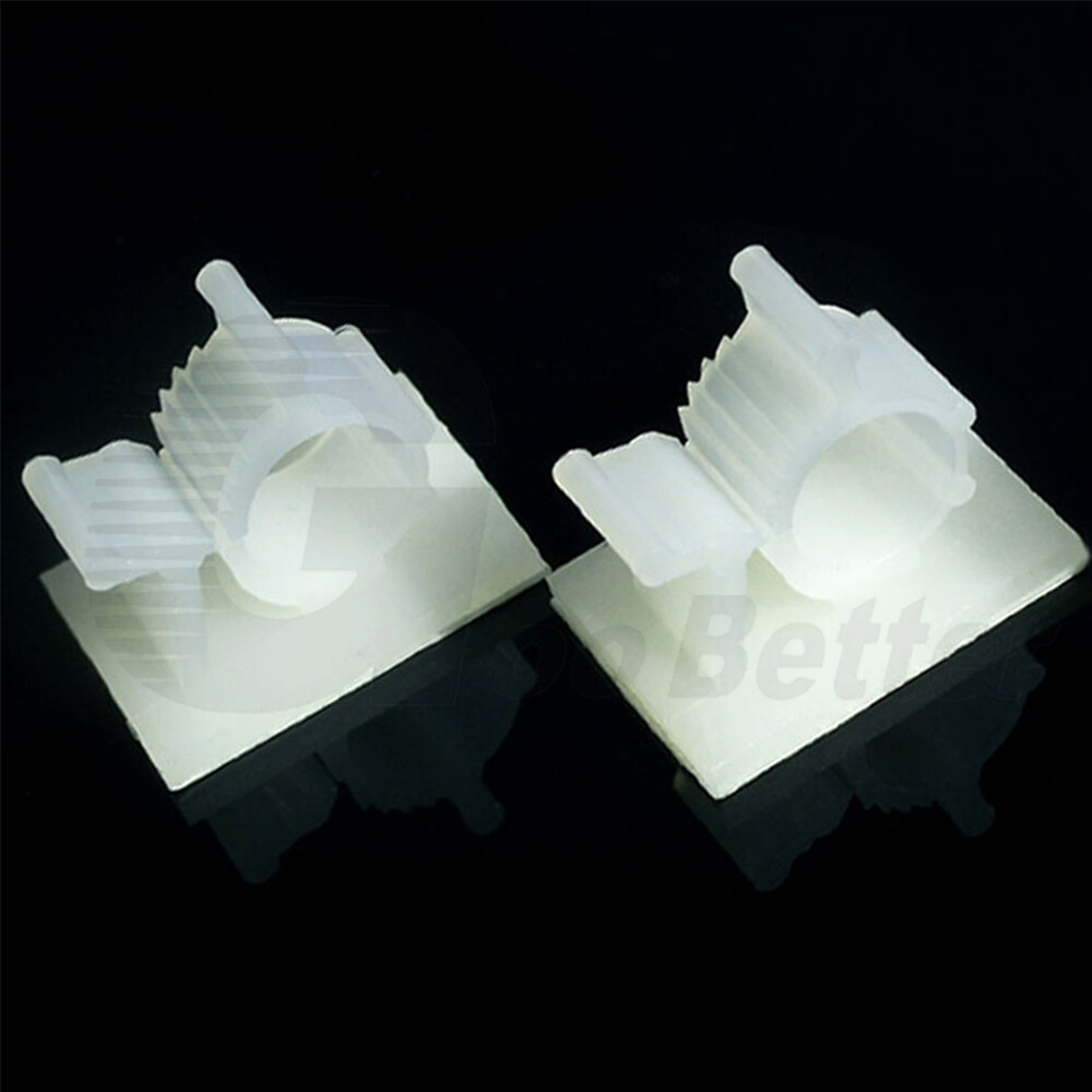 Nylon Self Adhesive Cable Clips Mount Wire Conduit Tubing Sticky Pads Adjustable