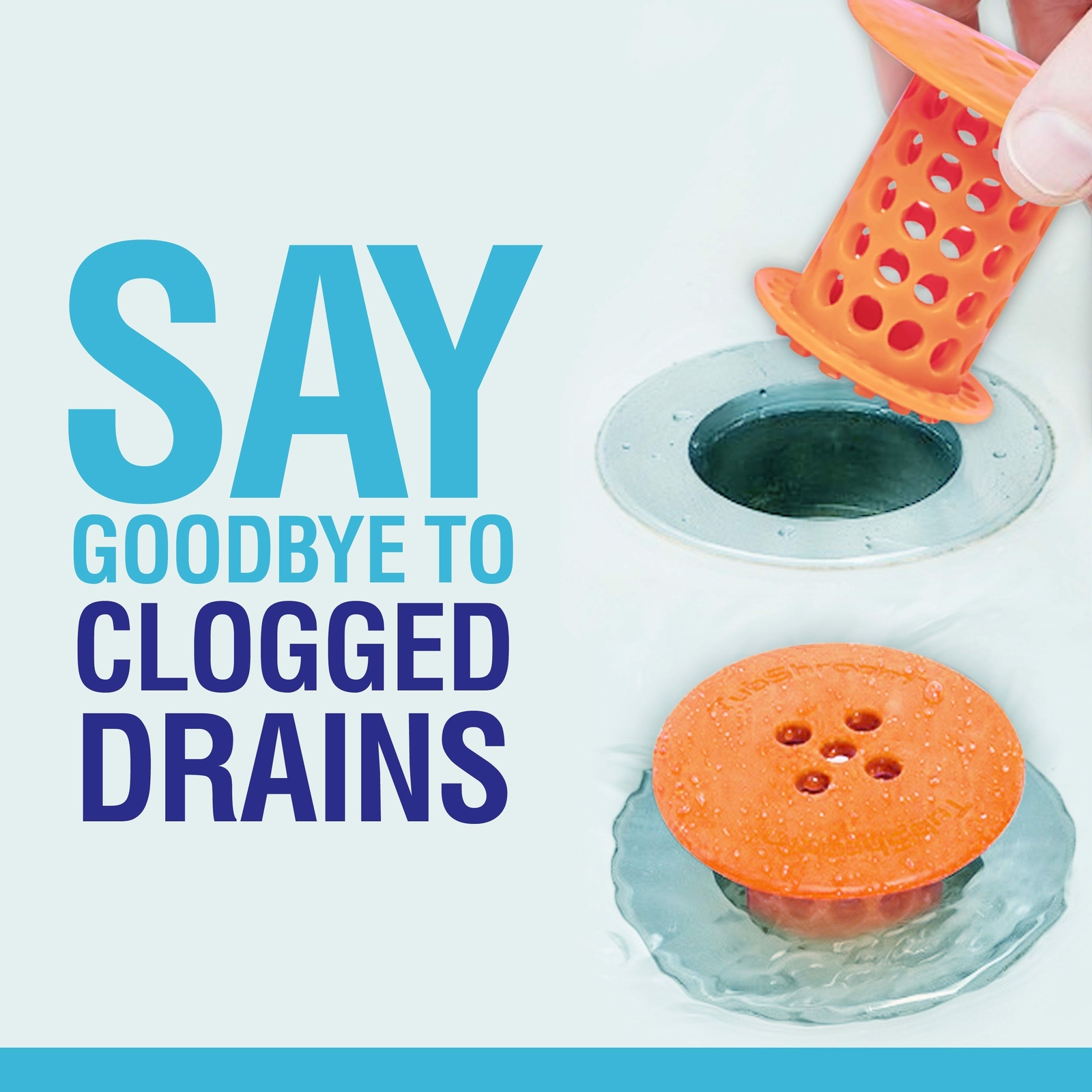 TubShroom® Orange Revolutionary Drain Hair Catcher No More Clogs Free Shipping!