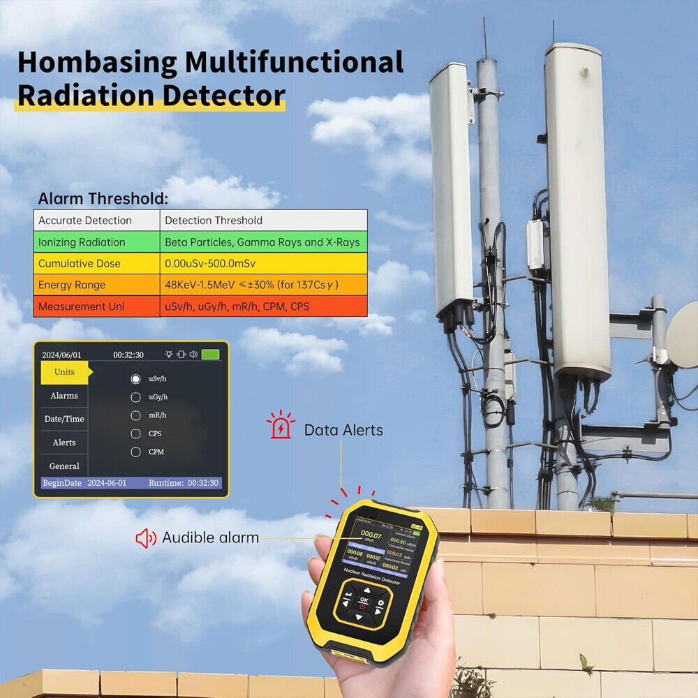 Portable Nuclear Radiation Detector GM Geiger Counter Tube β γ X-Ray Dosimeter