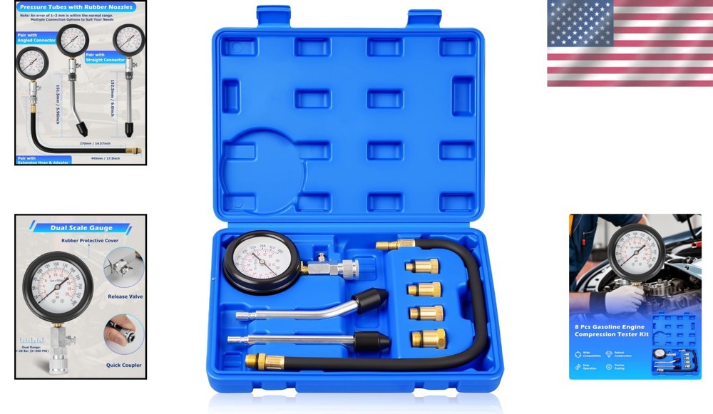 Precision Engine Compression Tester Kit for Accurate Diagnostics - Blue Edition