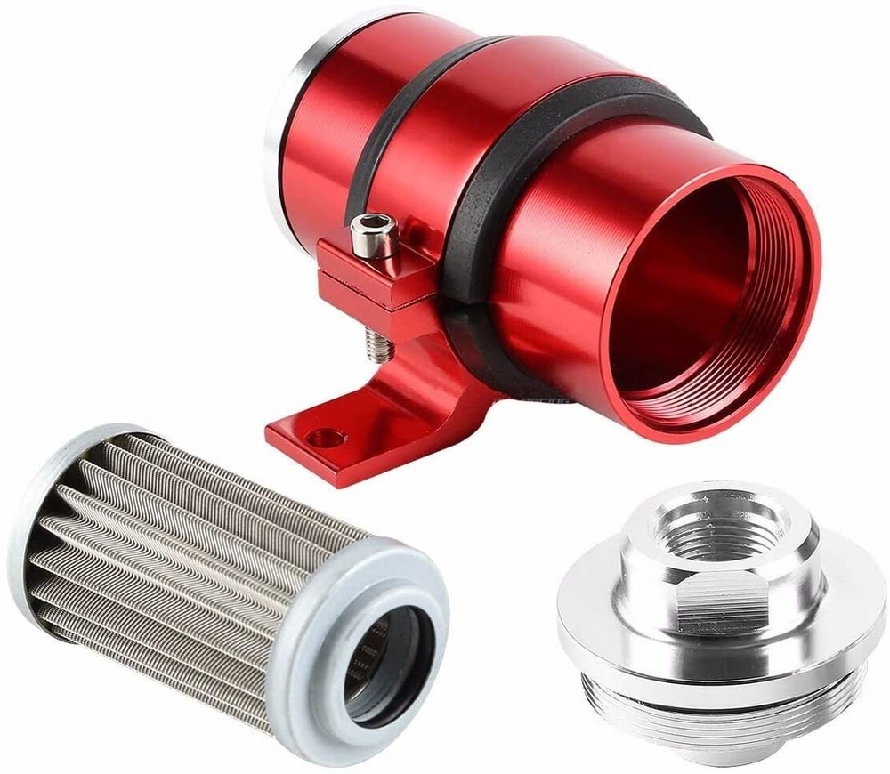 High Flow 100 Micron Inline Fuel Filter Cleanable AN6 AN8 AN10 Adapter Fitting