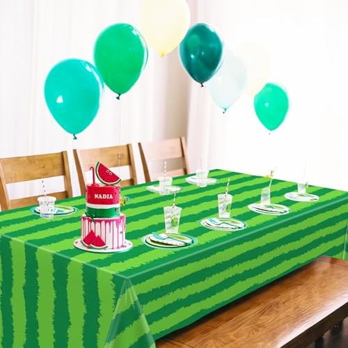 Pack Watermelon Rind Tablecloth Green Melon Rectangle Table Cloth Melon Party 6