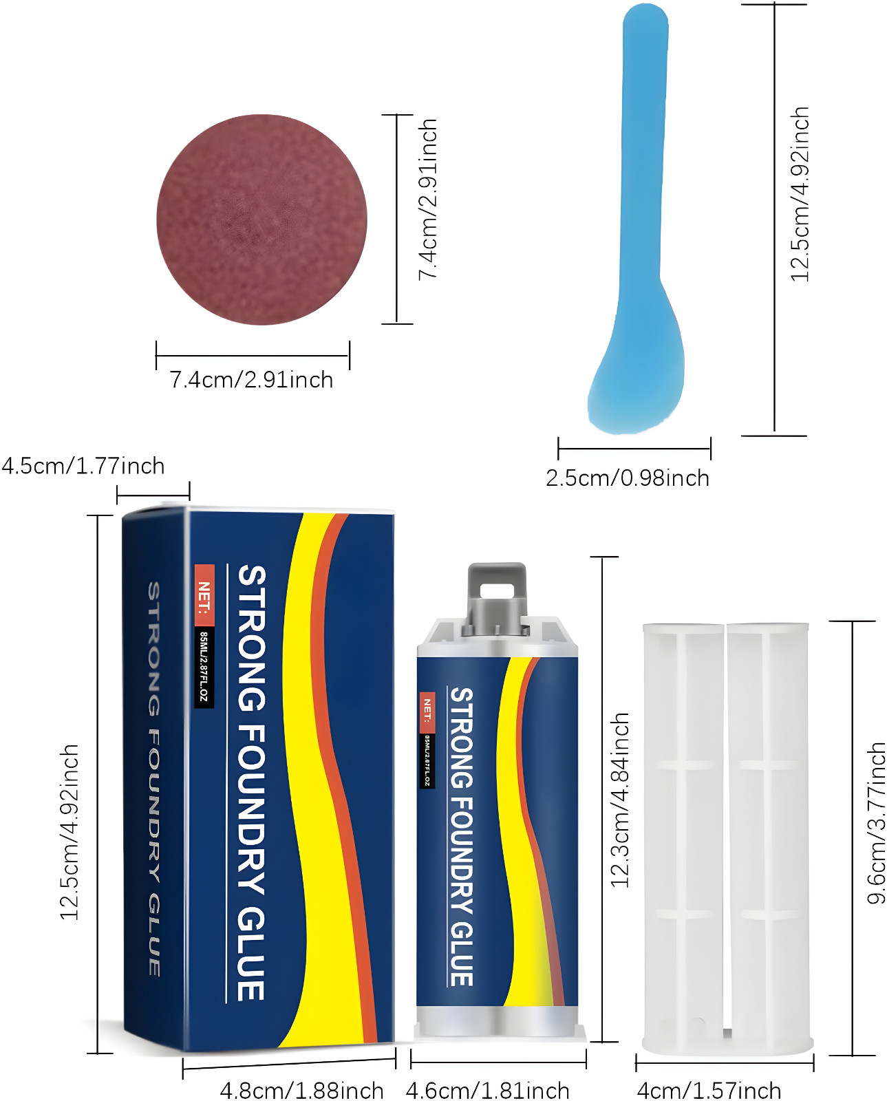 2 Pack Strong Foundry Glue, High Temperature Resistant Casting Metal Repair Glue