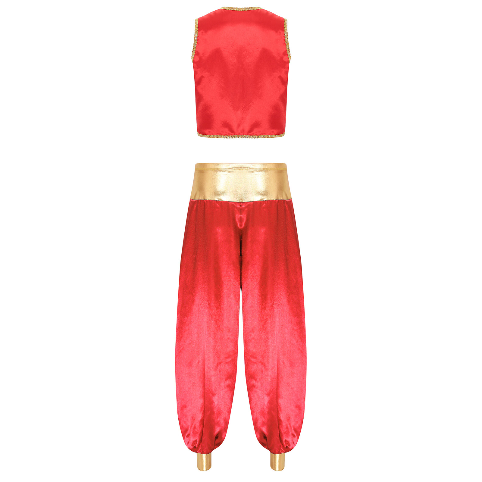 Men Suit Shiny Set Stain Outfits Party Gold Trim Prince Performance Trousers