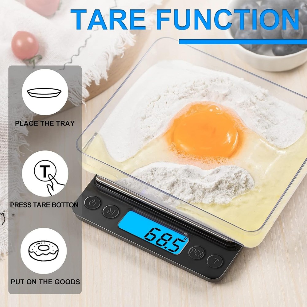 Mini Digital Kitchen Scale 3000g/0.1g - High Accuracy with LCD and Tare Function