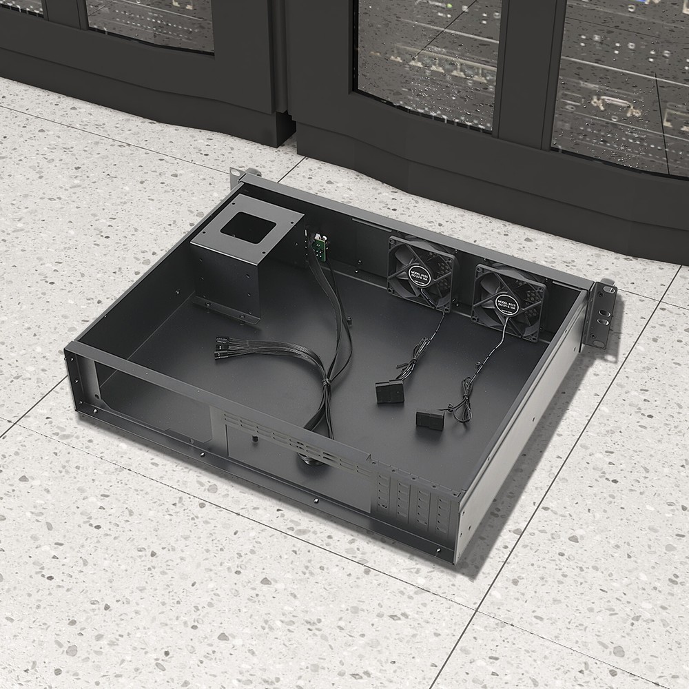 2U Network Server Rack Cabinet Chassis Rackmount Computer Case Enclosure ITX ATX