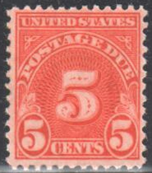 SC#J83 - 5c Postage Due Single Mint Partial Gum