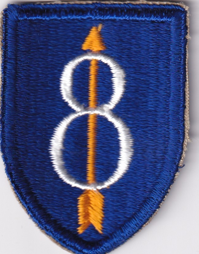 8th Infantry Division patch flat top real WWII era make unissued