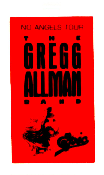 THE GREGG ALLMAN  BAND 1988 NO ANGELS TOUR BACKSTAGE No. 2 EPIC PASS / NM 2 MINT