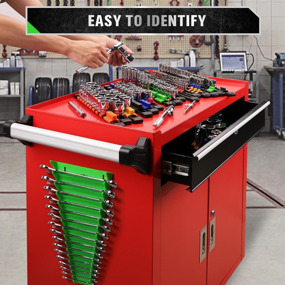 Compact Socket Organizer with Wrench Holder