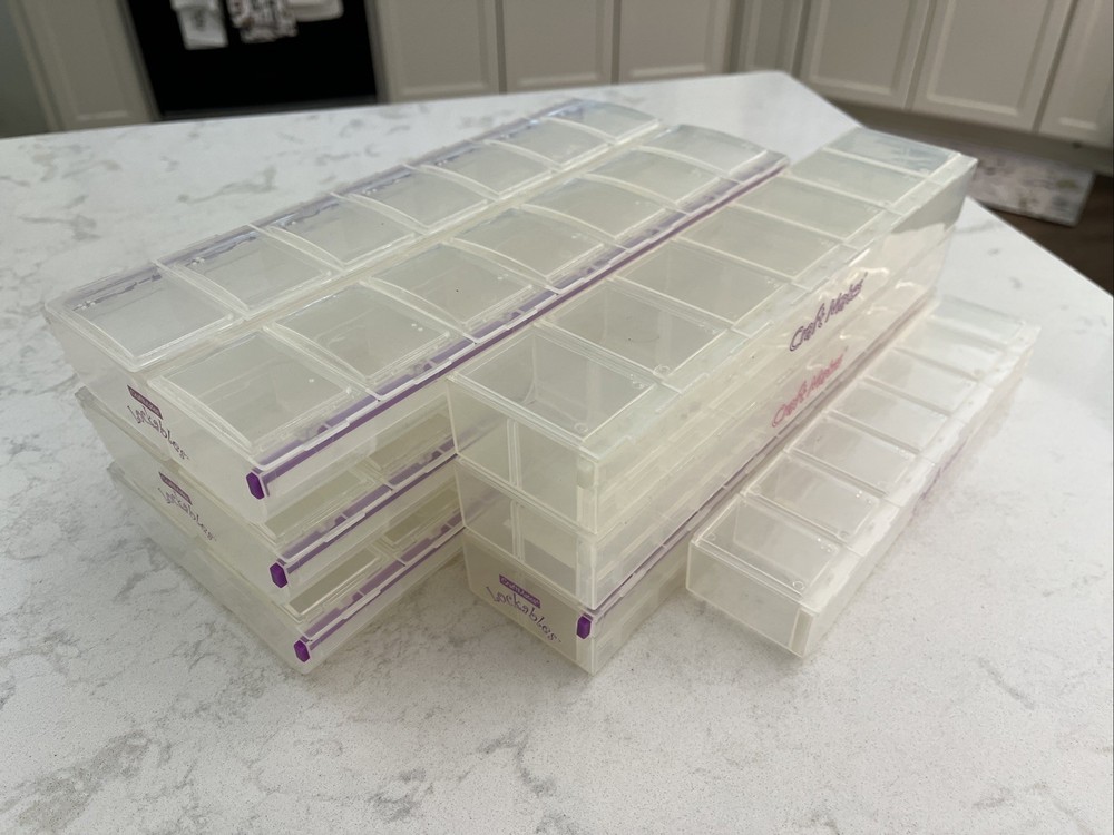 Craft Mates Storage Cases, 3 Doubles Row, 3 Single Row Lockable Storage Boxes