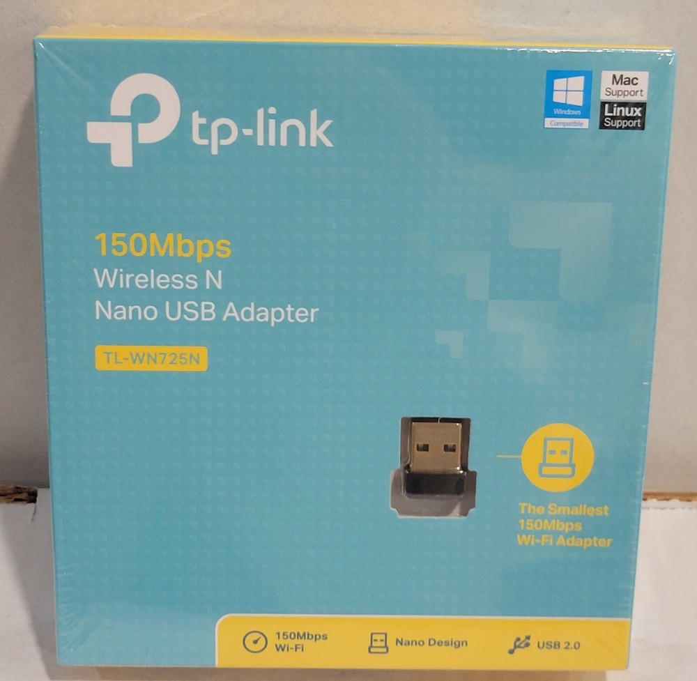 TP-Link TL-WN725N 150Mbps Nano USB Wi-Fi Adapter Wireless Windows Mac Linux