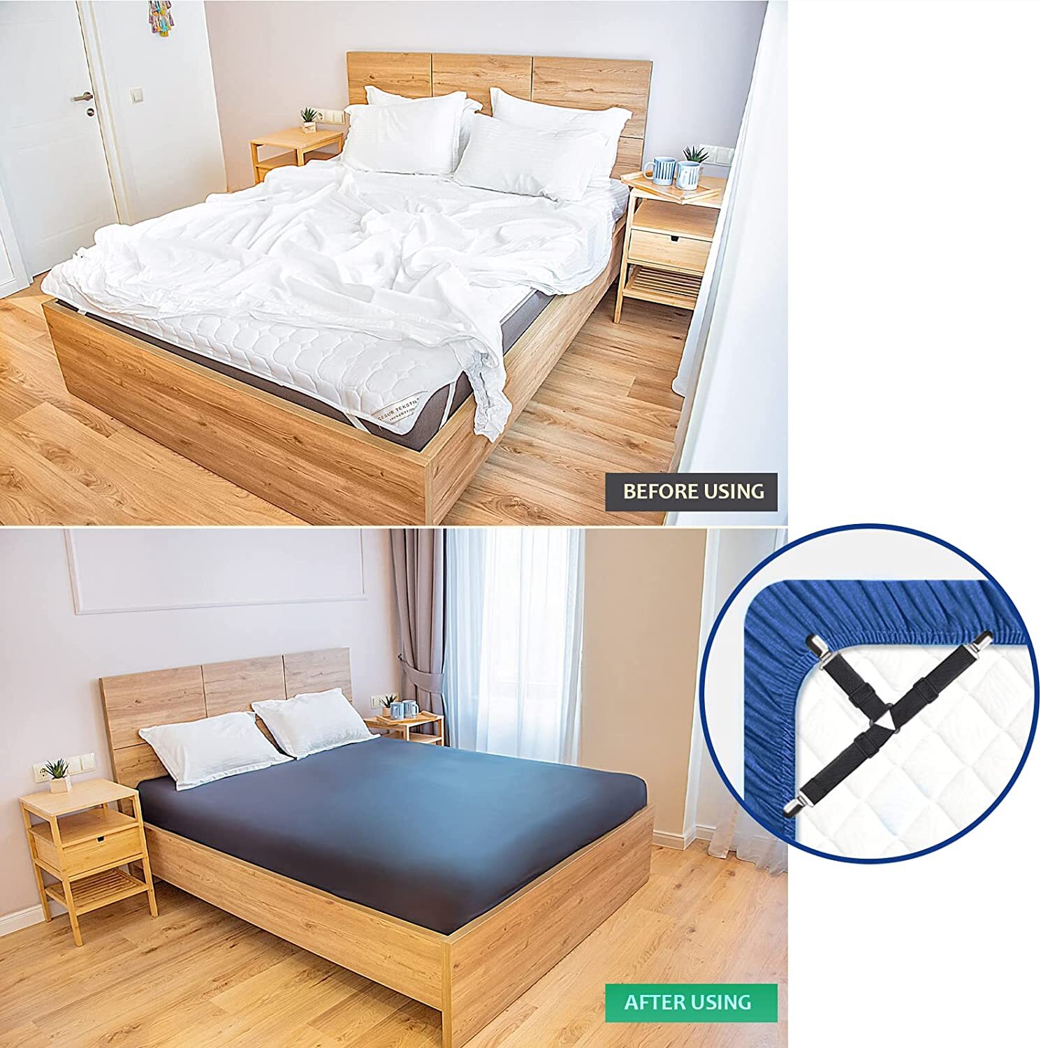 4-20x Triangle Fitted Sheet Strap Clips Grippers Mattress Bed Suspenders Holder