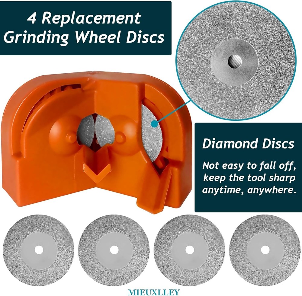Portable Electric Drill Bit Sharpener with 4 Diamond Grinding Wheels