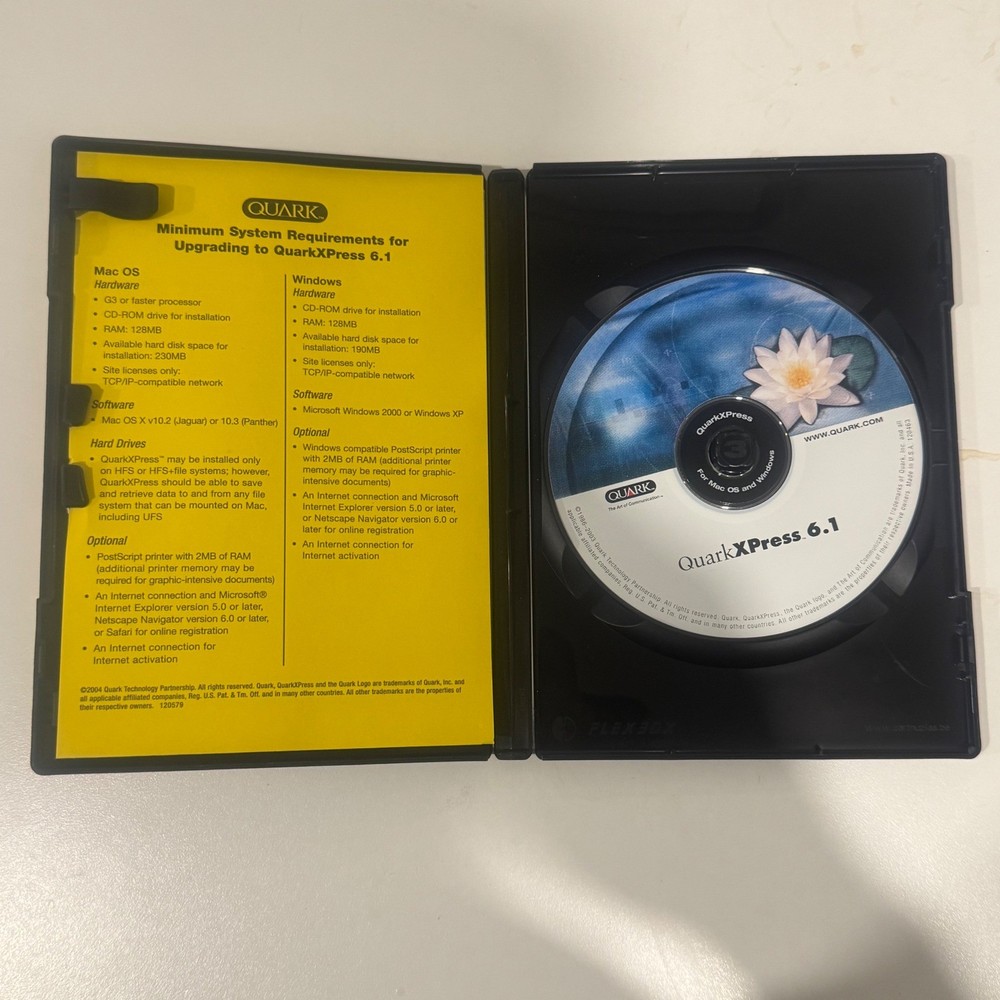 QuarkXPress 6.1 Educational Use Only Software for Mac OS CD ROM