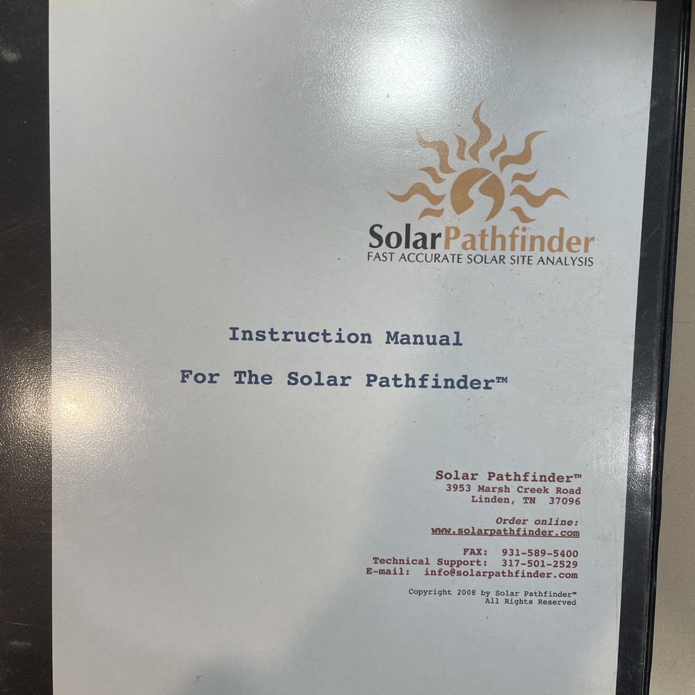 Solar Pathfinder Site Analysis Kit with Molded Carrying Case Base Dome Diagrams