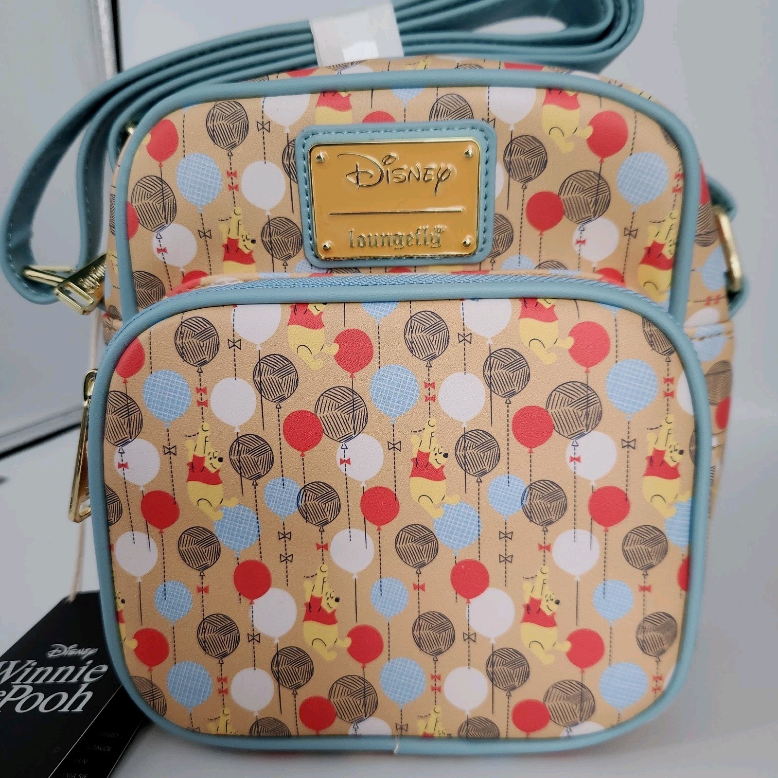 Loungefly Disney Winnie The Pooh Balloons All Over Print Crossbody Bag Purse NWT