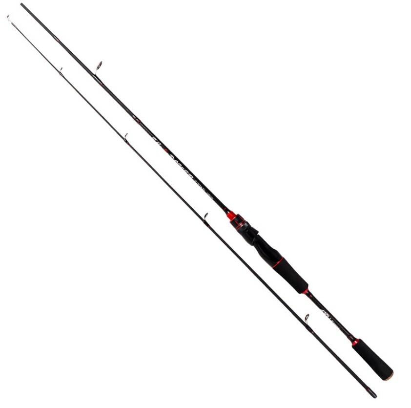 Rollfish Medium light Mod Fast Spinning Rod 6' 2pc. Black/Red