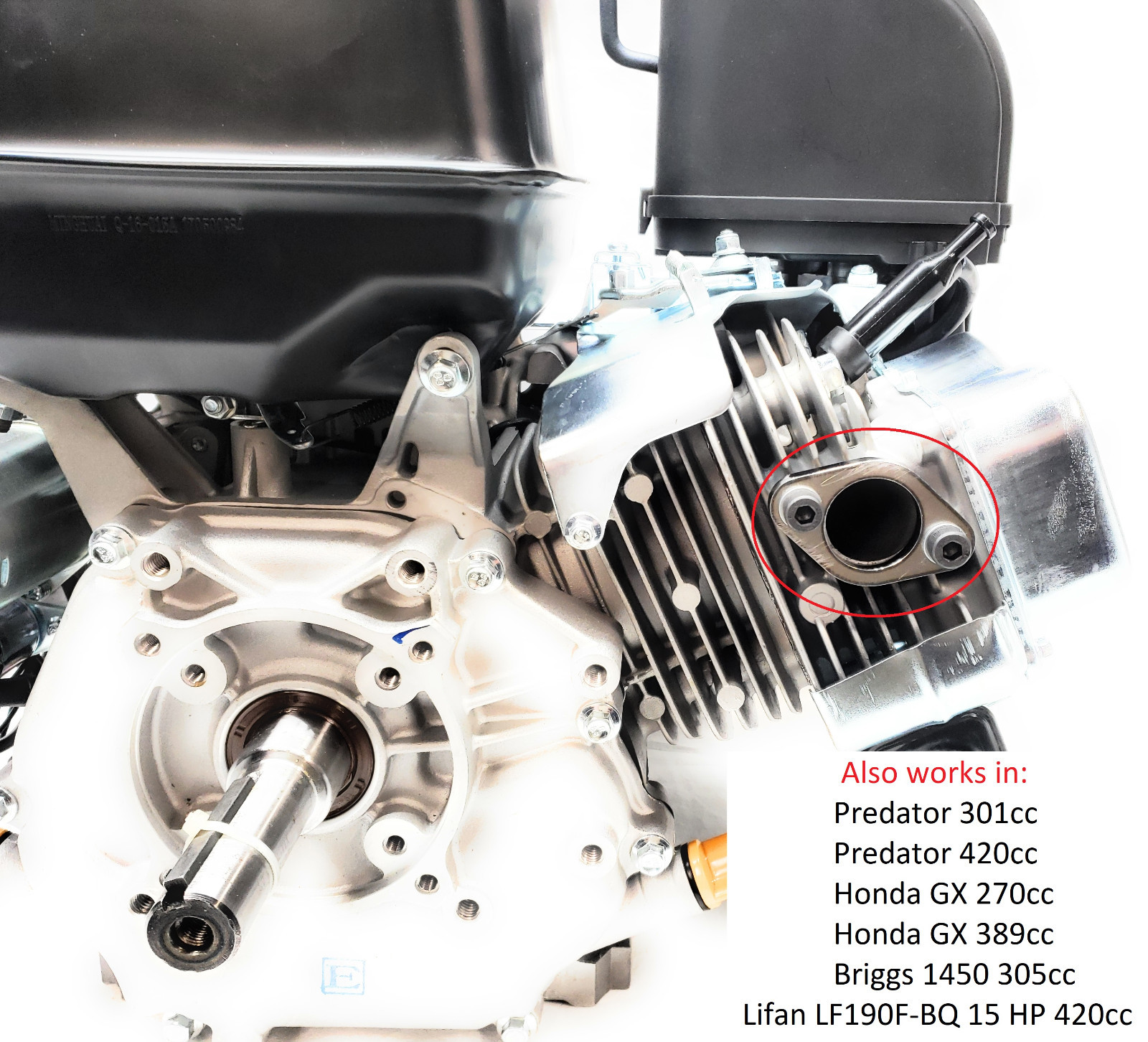 Exhaust Flange for: Predator 301cc, 420cc, 459cc. GX Honda 240 ,270, 390