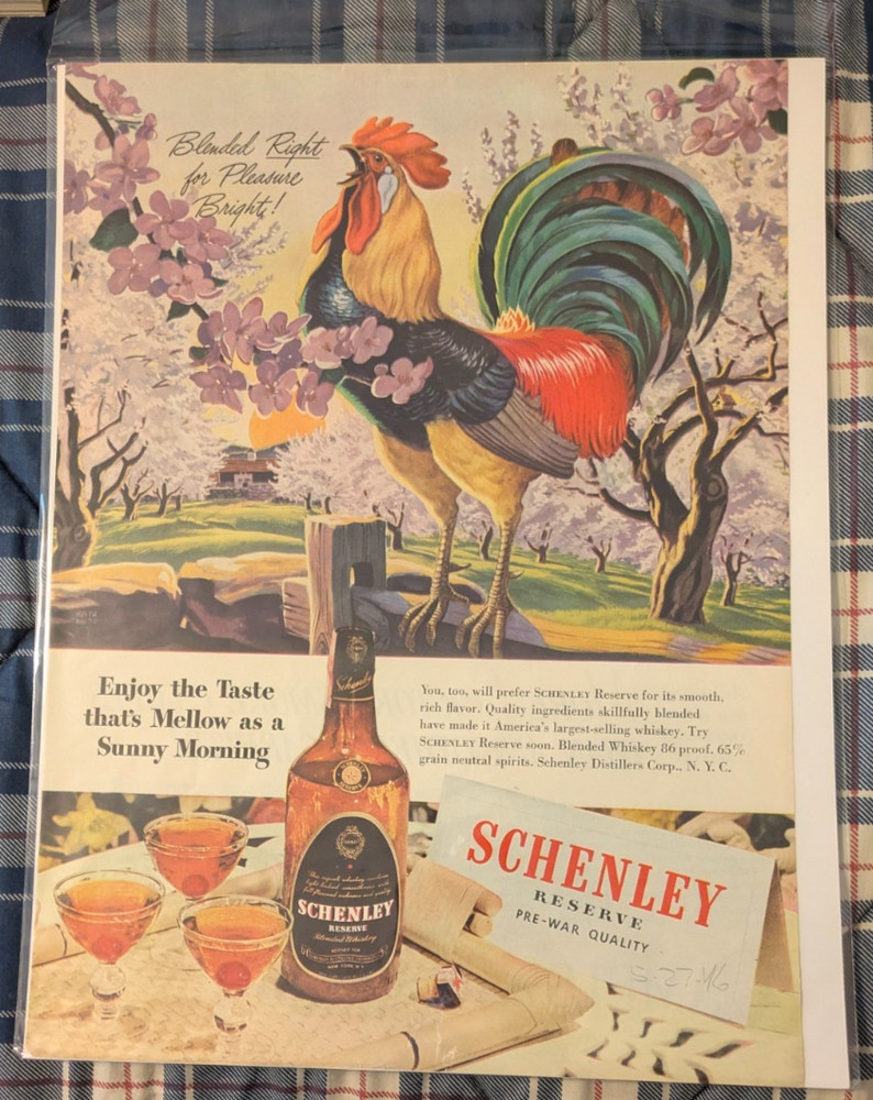 Schenley Reserve Whiskey  1940s Print Ad