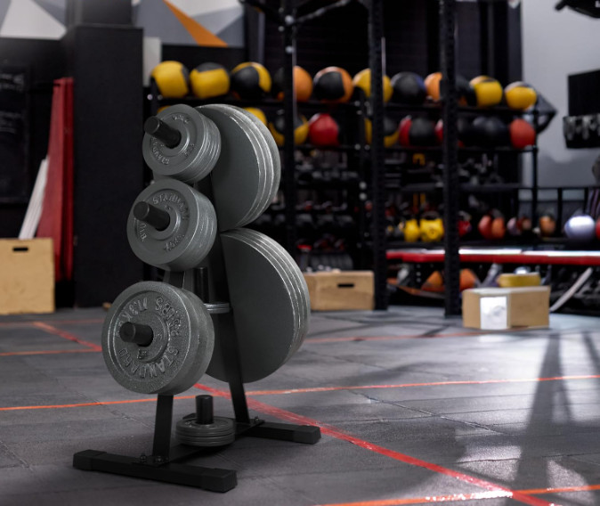 A-Frame Olympic Plate Rack, Heavy-Duty 2” Weight Tree, 7 Posts