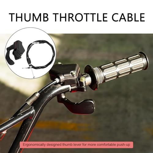Pack-1 Motorcycle Thumb Controller Throttle Cable, 46.5" Metal Durable