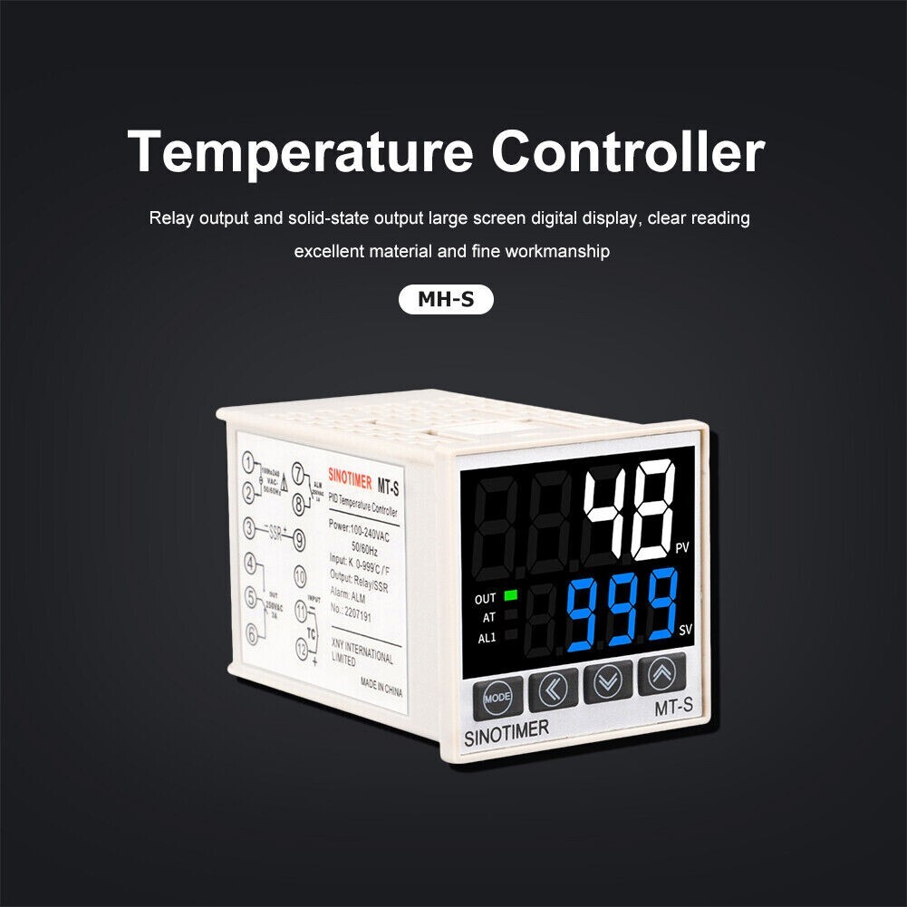 Digital PID Temperature Controller Thermostat Fahrenheit Relay/SSR AC 100V-240V