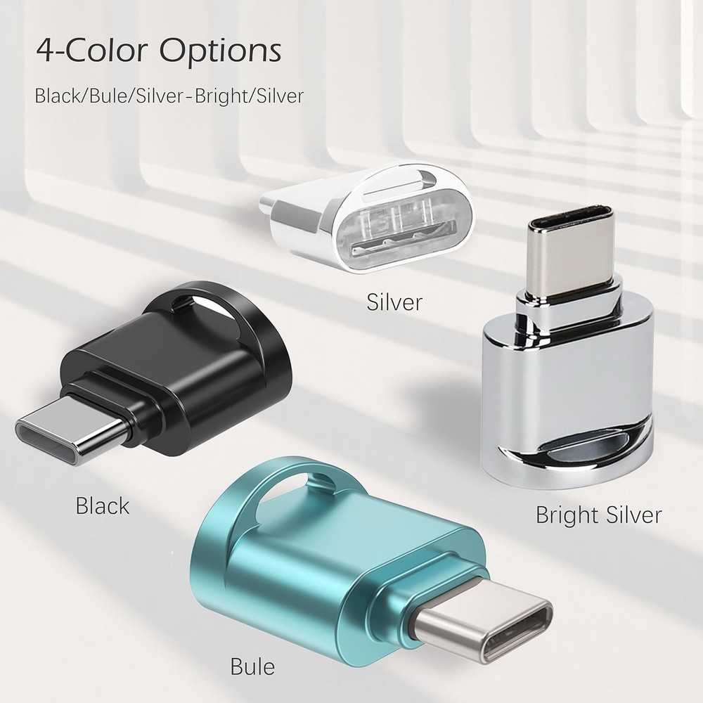 USB C Micro SD Card Reader: Compact, Durable, Plug & Play with Keychain - Black