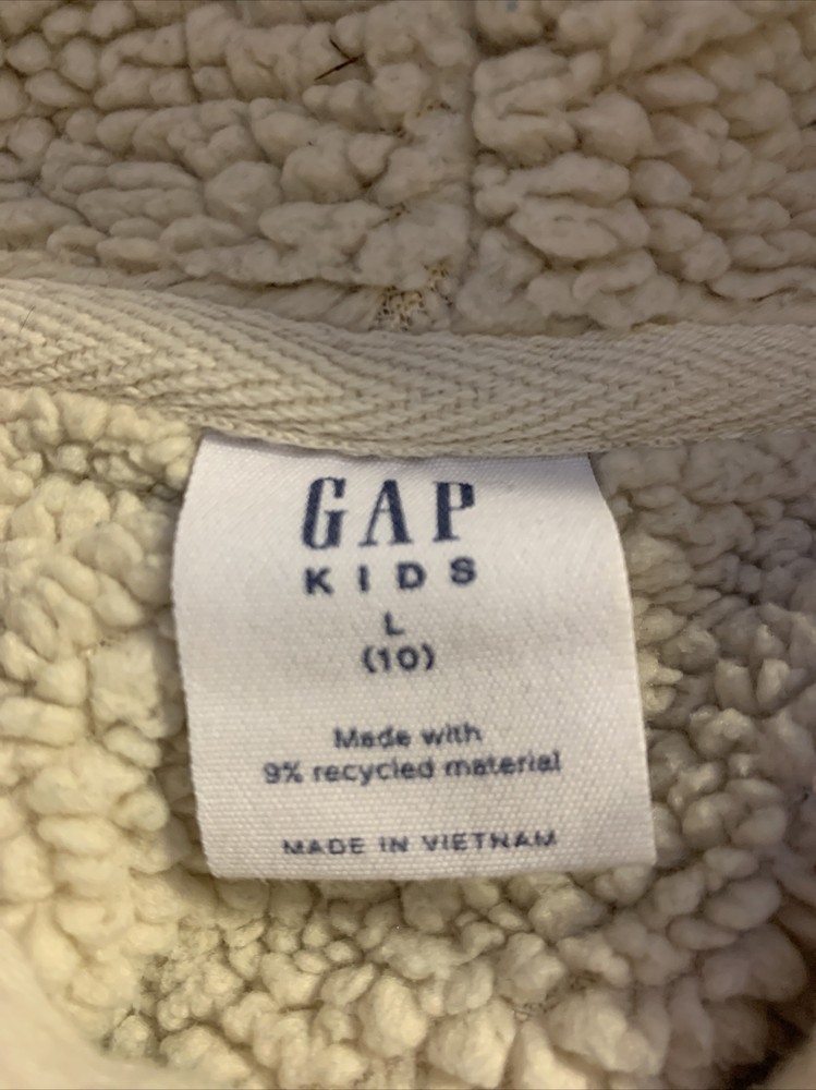 Gap White & Sequence Youth Zip Up Thick Jacket/Size:L(10)