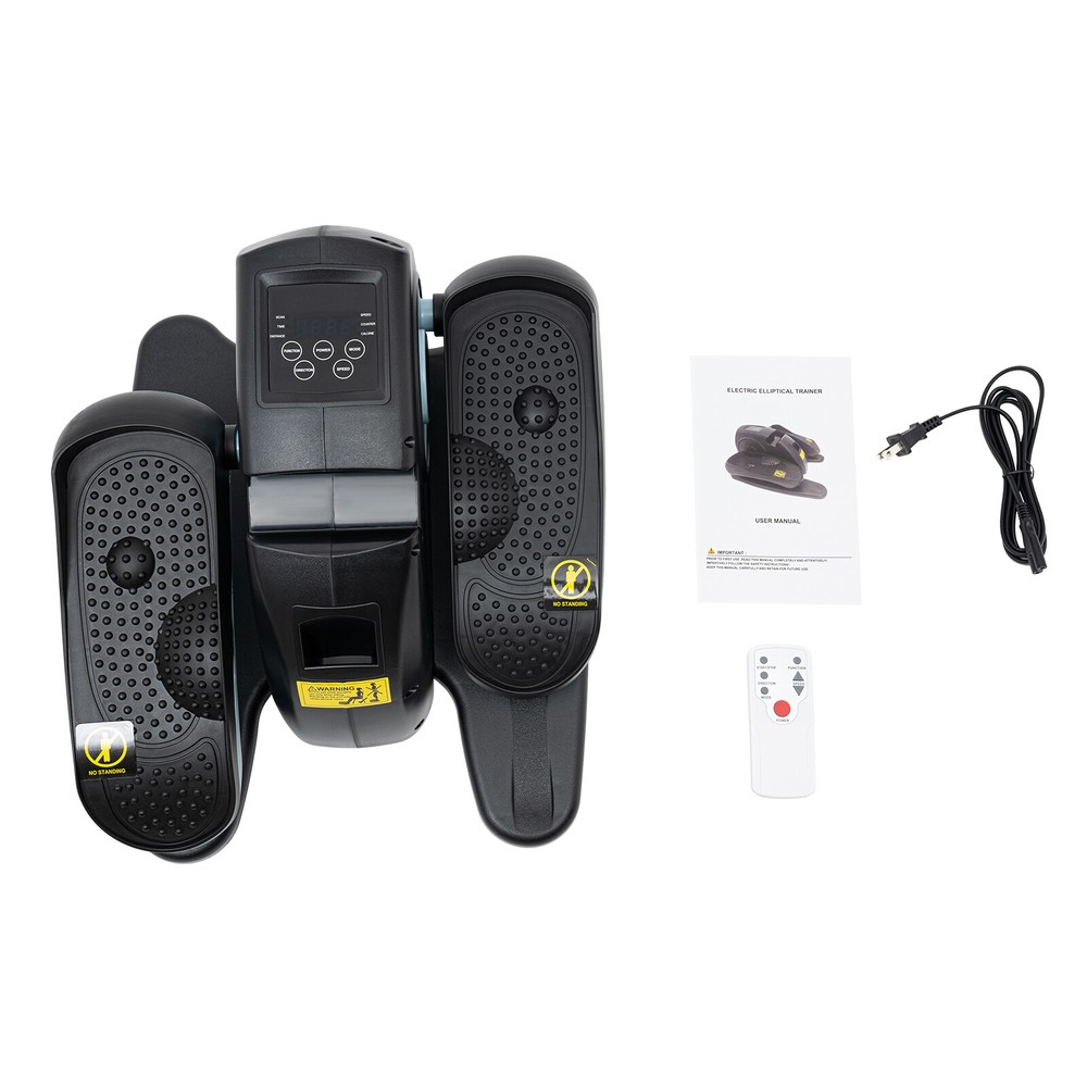 Electric Elliptical Trainer with Remote, LCD Screen, and Compact Design