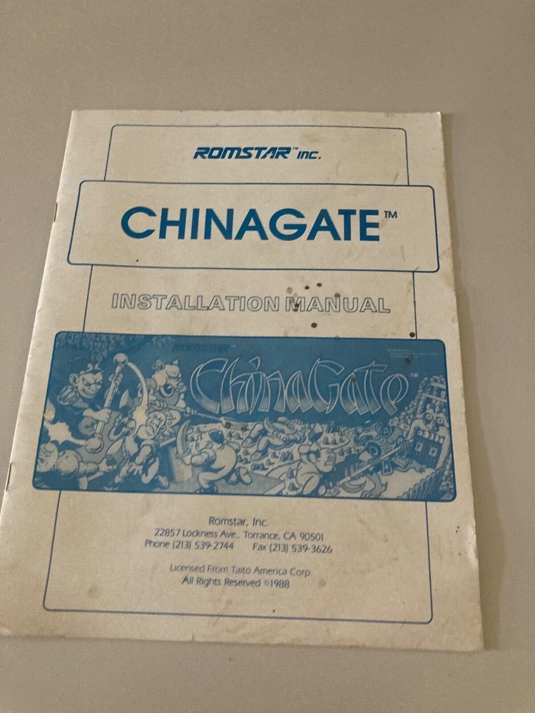 Chinagate Arcade Manual