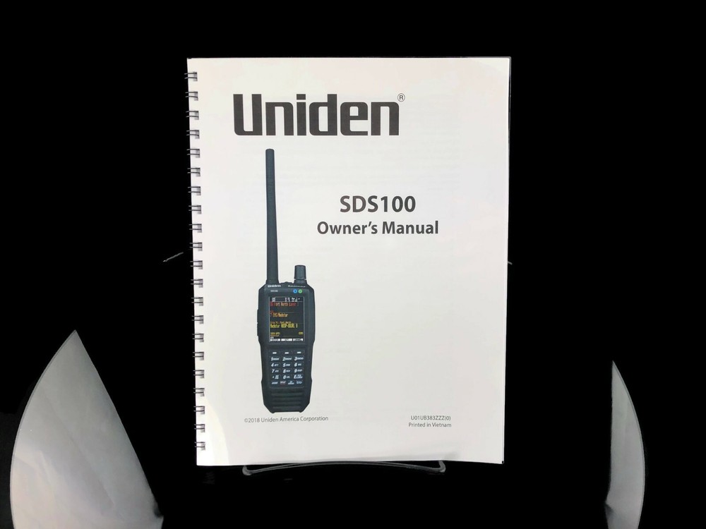Uniden SDS100 Instructions Operating Manual User Guide Coil Bound