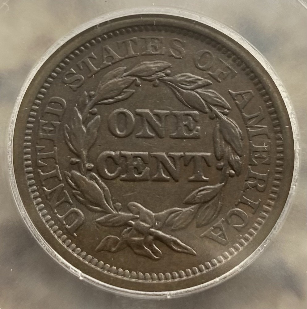 1844 1c AU50 Details