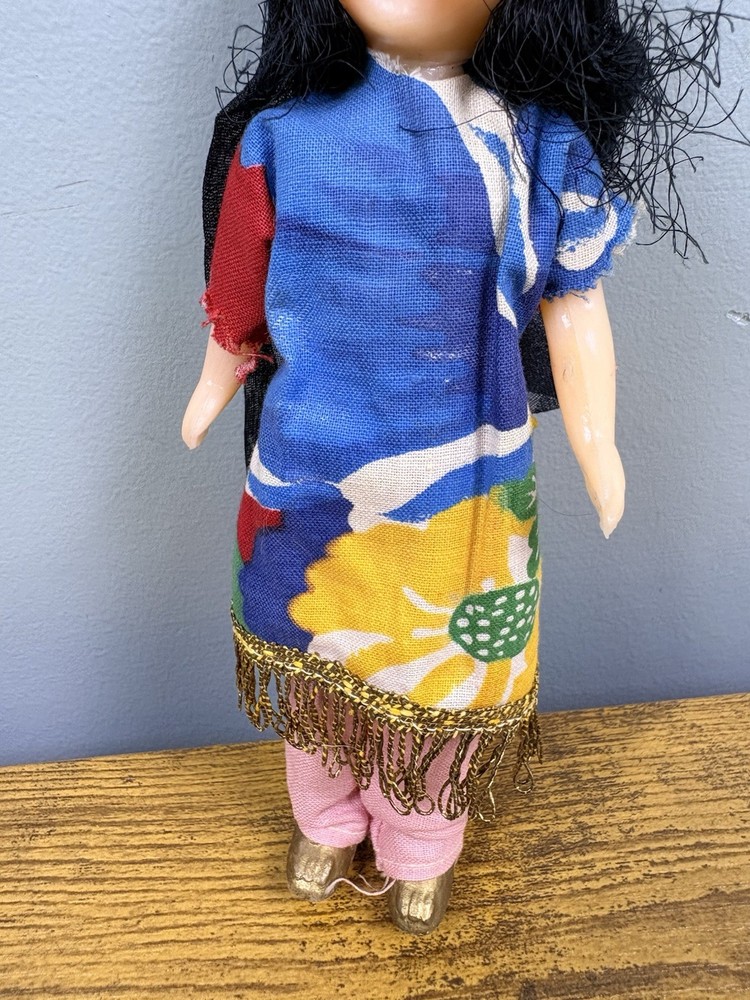 Vintage Middle Eastern Arabic Souvenir Doll Handmade Plastic