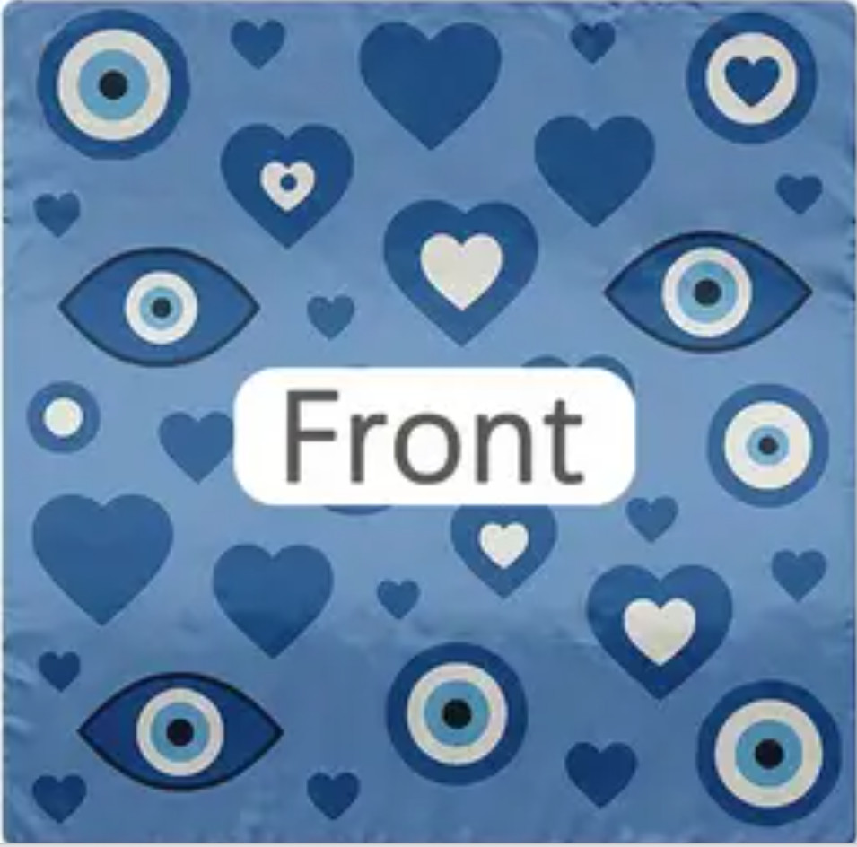 Evil Eye Pattern Large 35" Square Scarf