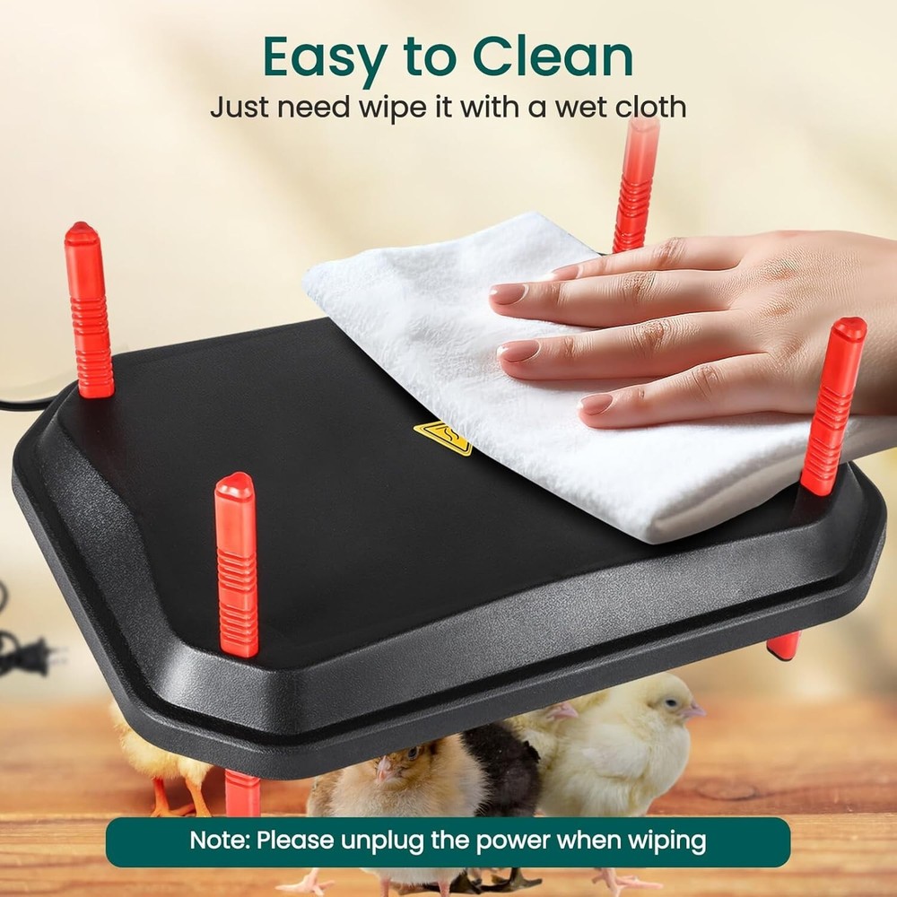 SMART BROODER HEATING PLATE, 30x40cm 50W Chick Heating Plate for 30 Chicks, Larg