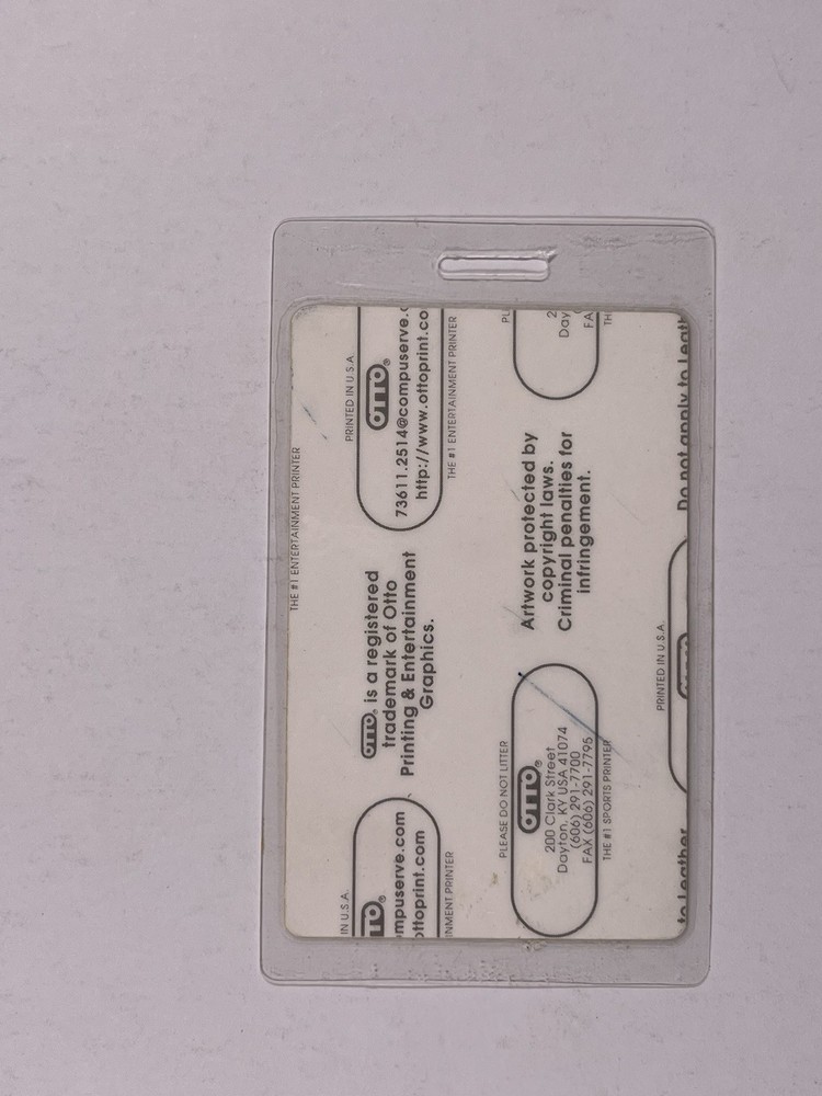 Neil Young With Crazy Horse Pass Laminate Ticket Backstage Original c. 1996